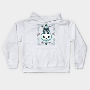 cute wolf with flowers girls Kids Hoodie